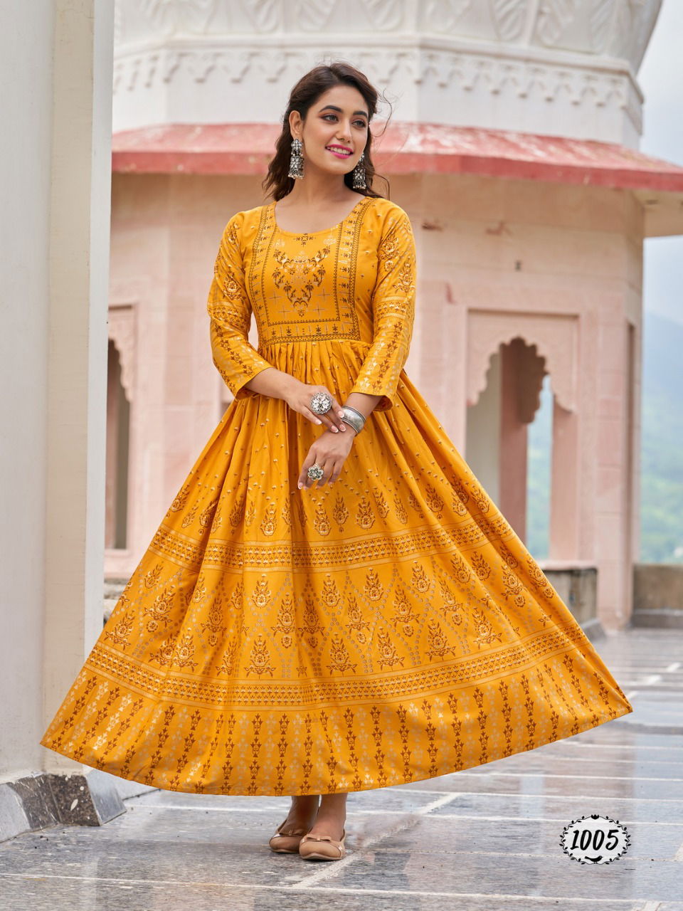 Radhika Honey 1 Rayon Printed Festive Wear Anarkali Kurti Latest Collection